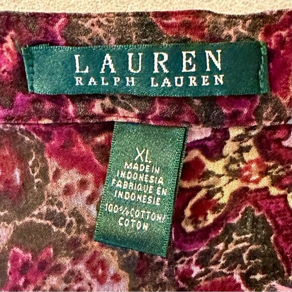 #S1 Vintage Lauren Ralph Lauren 100% Cotton Dolman Sleeved Popover Sz XL - Picture 4 of 7